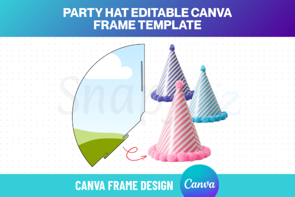 Download Party Cone Hat Canva Frame Template PDF - Premium Bundle