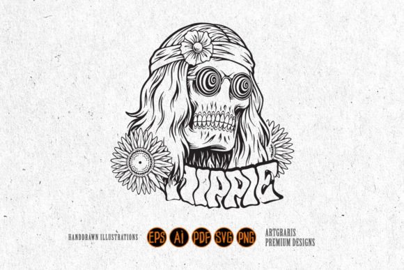 Download Skull Head Trippy Hippie Bohemian Style - Style Collection