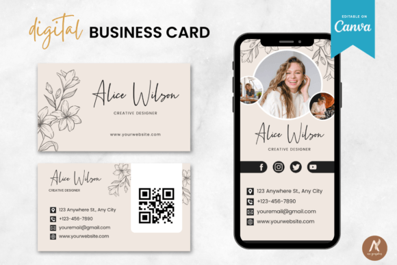 Download Digital Printable Business Card Template - Printable business card Collection