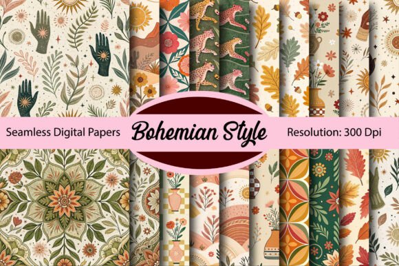Download Bohemian Style Seamless Digital Paper - Style Collection