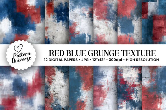Download Red Blue Grunge Texture Pattern - Premium Resources