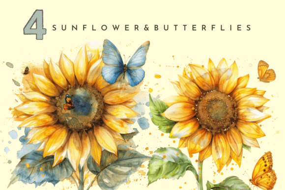 Download Watercolor Sunflowers Yellow Floral - Yellow Collection